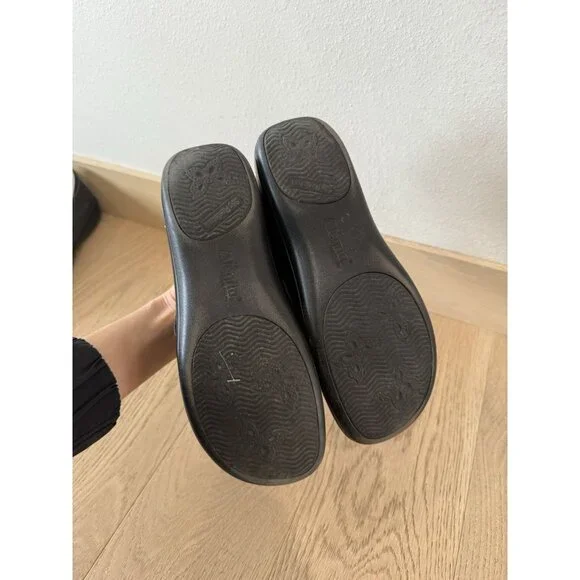 Alegria Comfort Shoes Black Gray Leather Women’s 40 9 Flats Jol Plaid Check - Picture 4 of 7